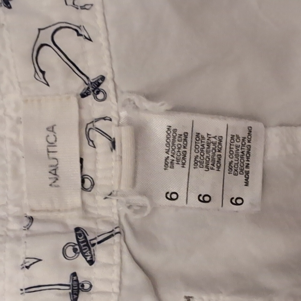 Nautica Beach Women's White Anchor Shorts – Size 6 (100% Cotton) - Picture 3 of 6